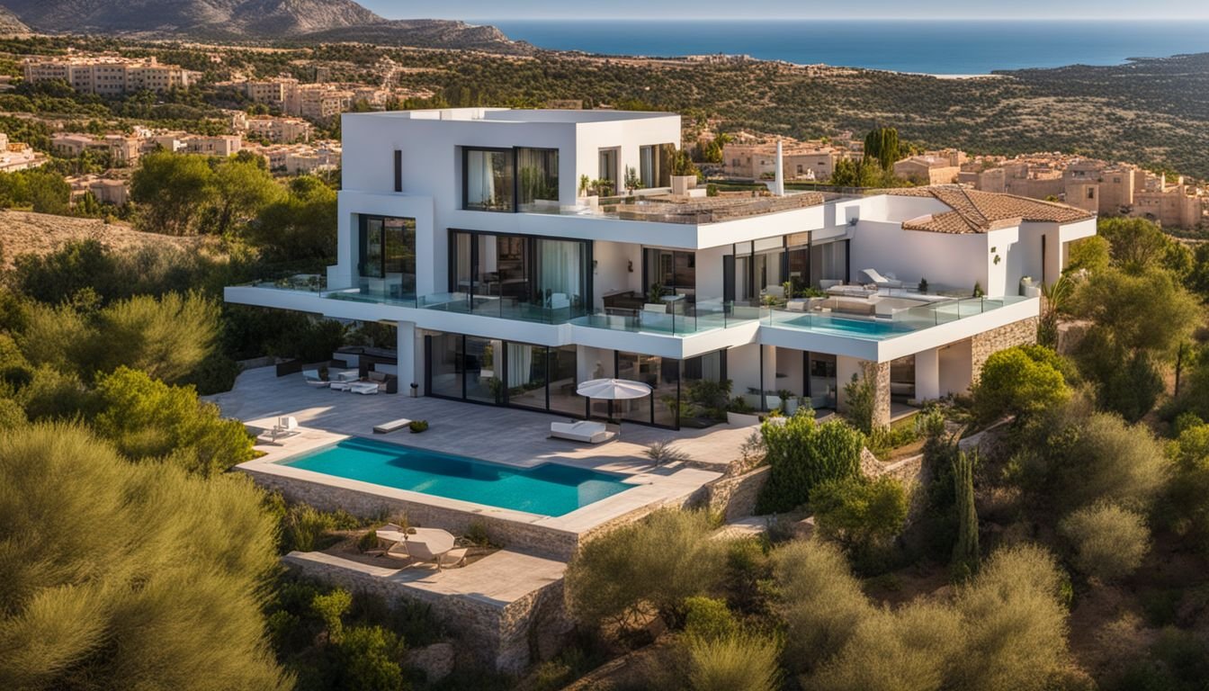 A panoramic view of Costa Blanca real estate surrounded by lush landscapes.