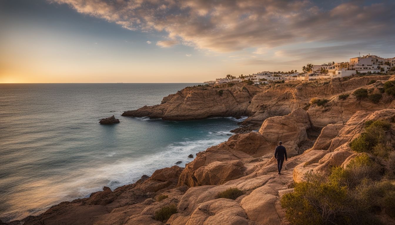 A person walking along Cabo Ori beach with natural beauty.