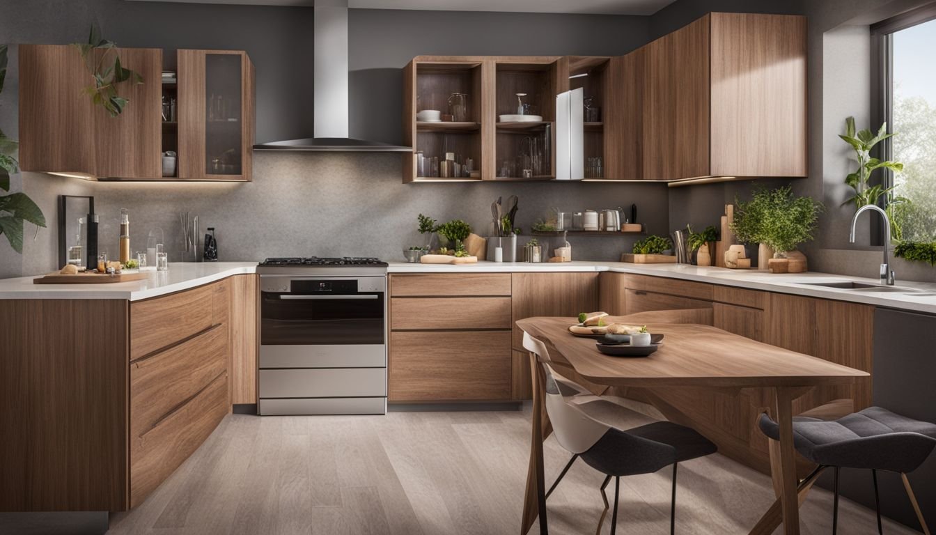 A cozy kitchen in La Florida Apartments with modern cooking tools.