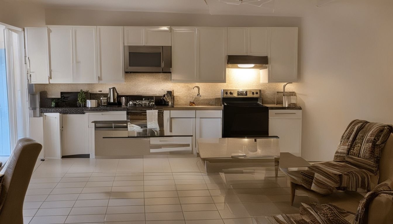 A budget apartment in La Regia with a community pool and modern kitchen appliances.