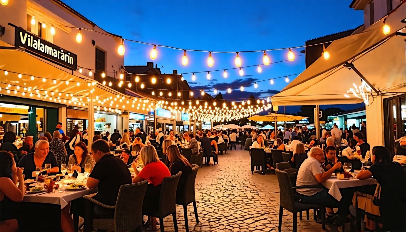 Villamartin Plaza with diners enjoying diverse culinary experiences.