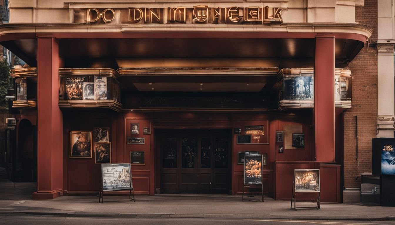 A cinema theater displaying upcoming popular and indie movie events.