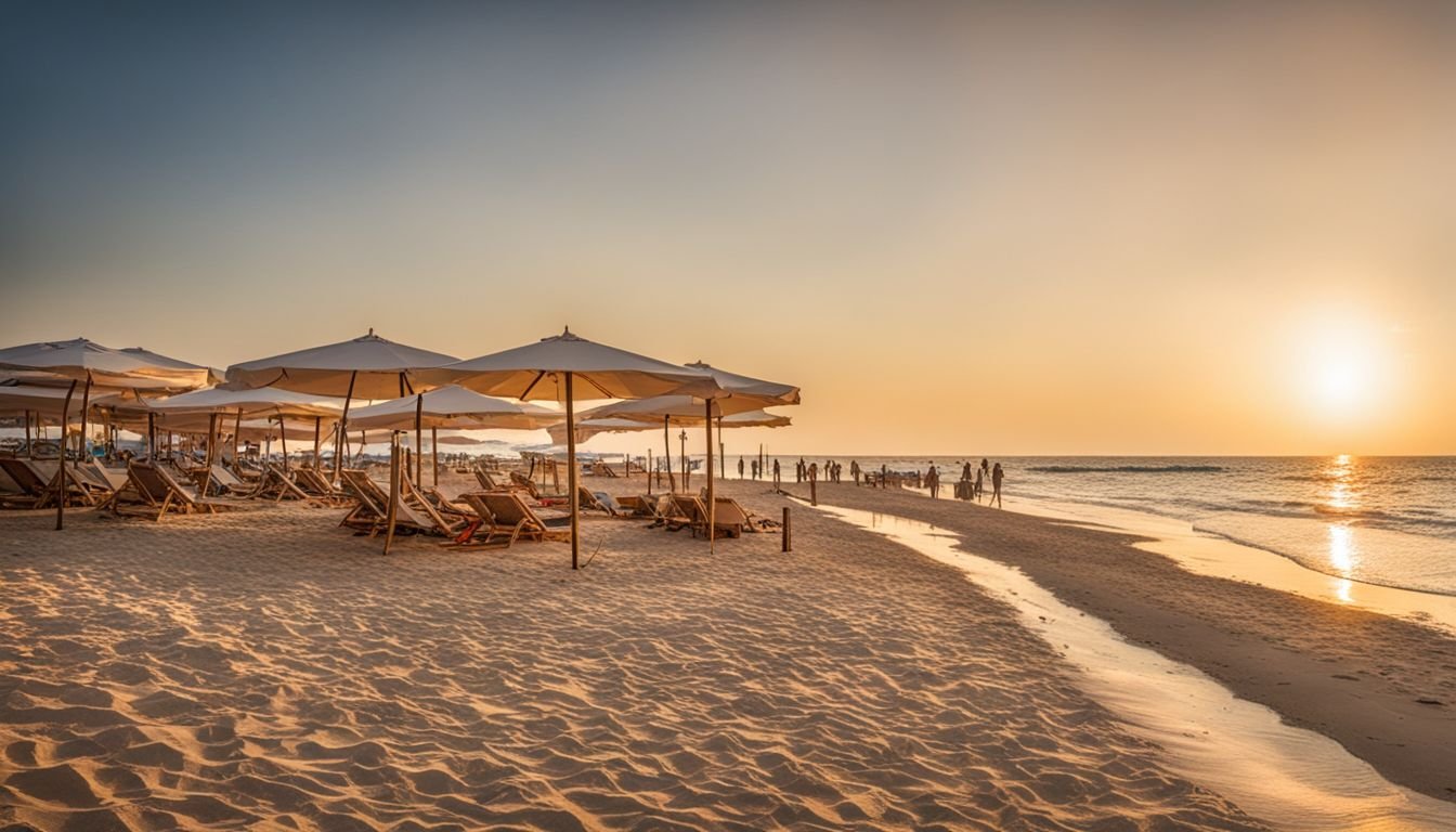 Sunny beach scene at Punta Prima with family-friendly environment.